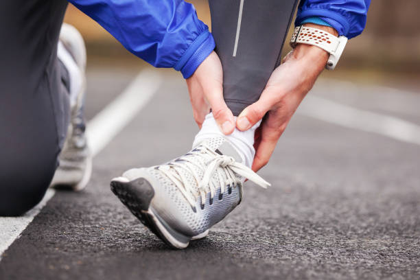 ankle sprain during a marathon, painful ankle injury while running